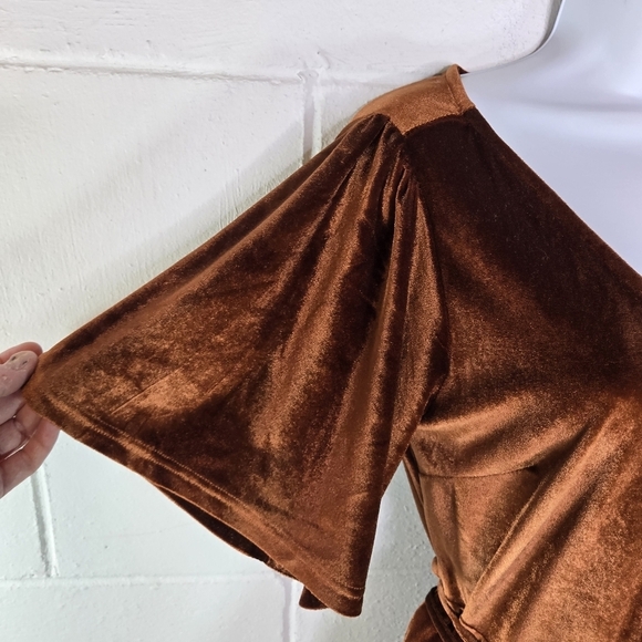 Baltic Born copper velour wrap long maxi dress - Picture 3 of 10